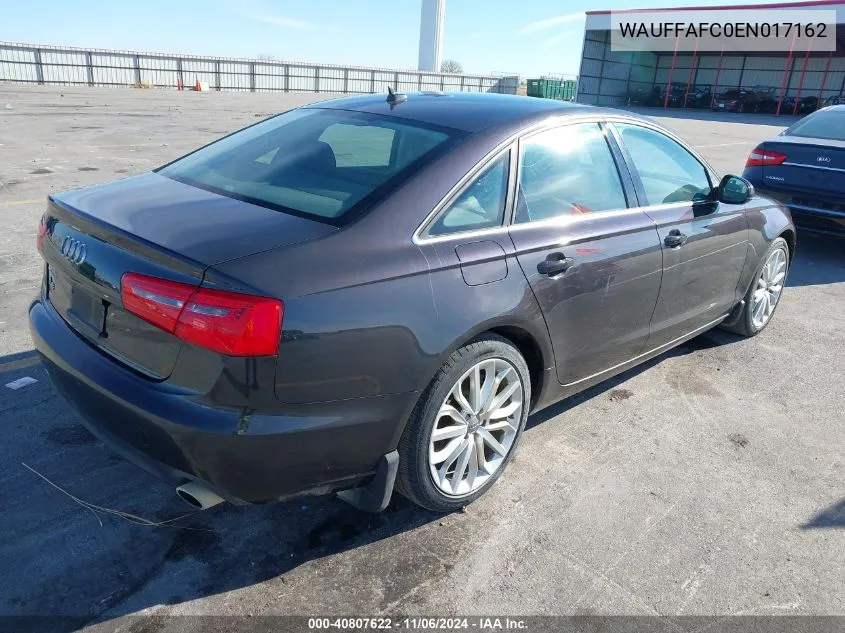 2014 Audi A6 2.0T Premium VIN: WAUFFAFC0EN017162 Lot: 40807622