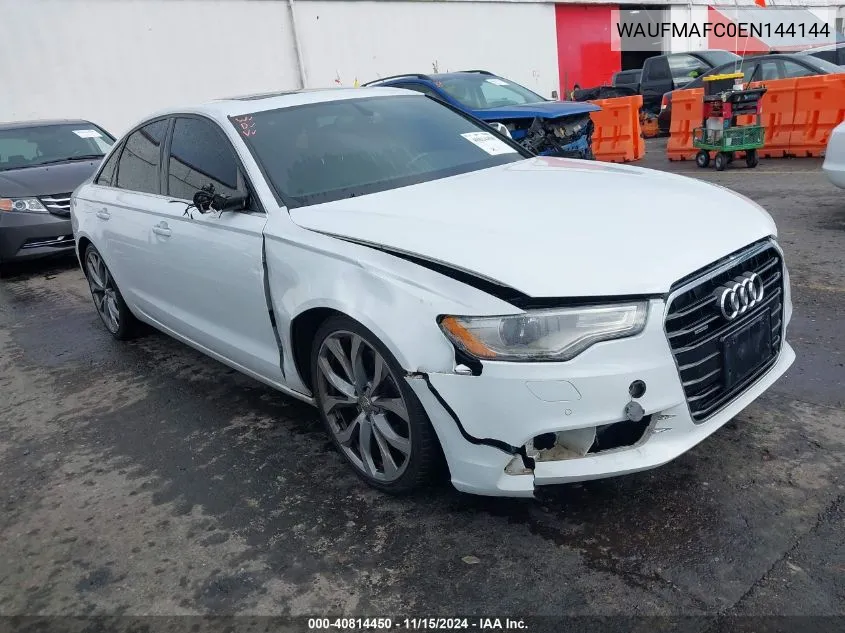 2014 Audi A6 3.0 Tdi Premium Plus VIN: WAUFMAFC0EN144144 Lot: 40814450