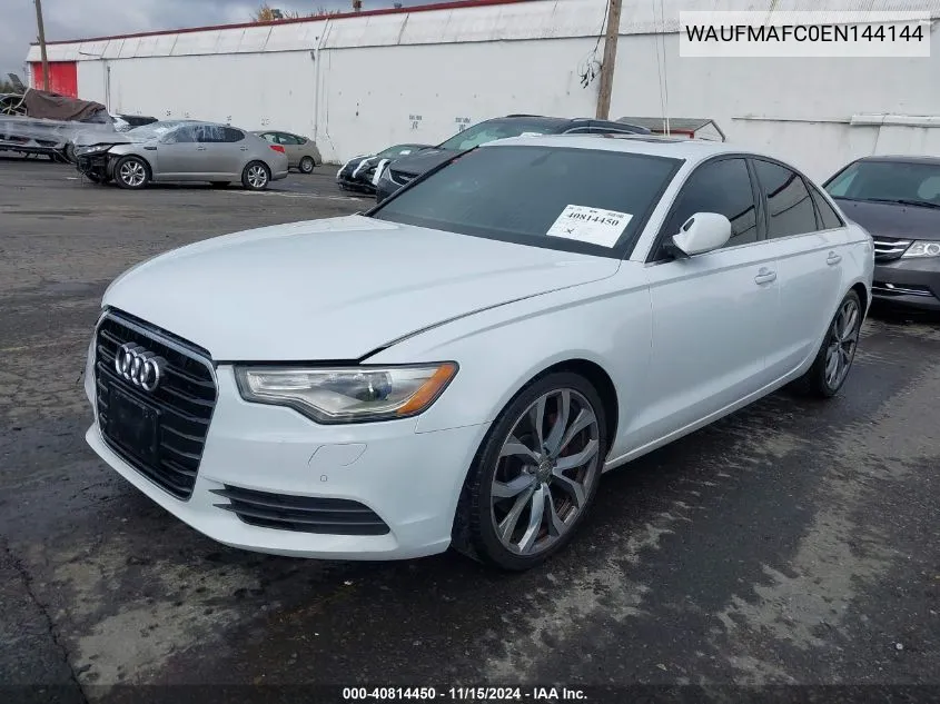 2014 Audi A6 3.0 Tdi Premium Plus VIN: WAUFMAFC0EN144144 Lot: 40814450