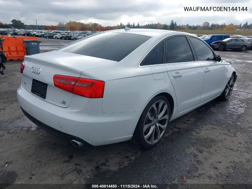 2014 Audi A6 3.0 Tdi Premium Plus VIN: WAUFMAFC0EN144144 Lot: 40814450