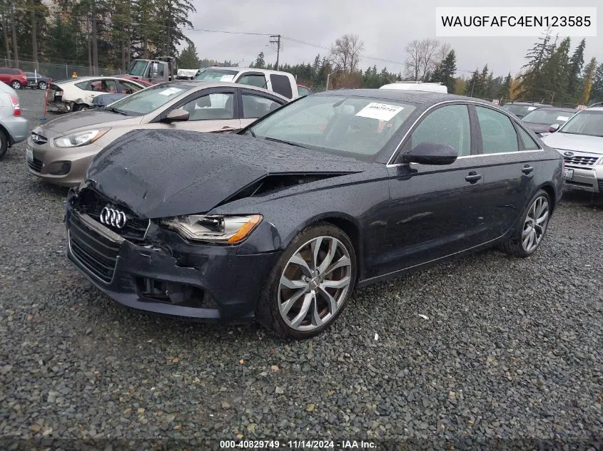 2014 Audi A6 2.0T Premium VIN: WAUGFAFC4EN123585 Lot: 40829749