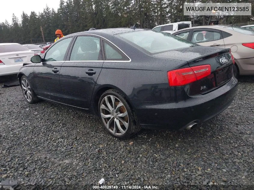 2014 Audi A6 2.0T Premium VIN: WAUGFAFC4EN123585 Lot: 40829749