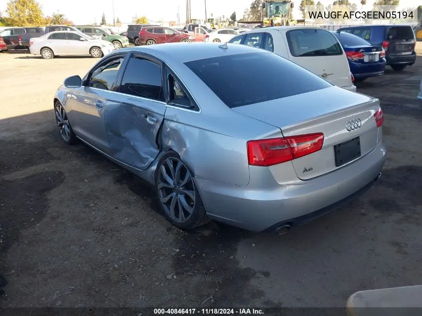 2014 Audi A6 2.0T Premium VIN: WAUGFAFC3EEN05194 Lot: 40846417