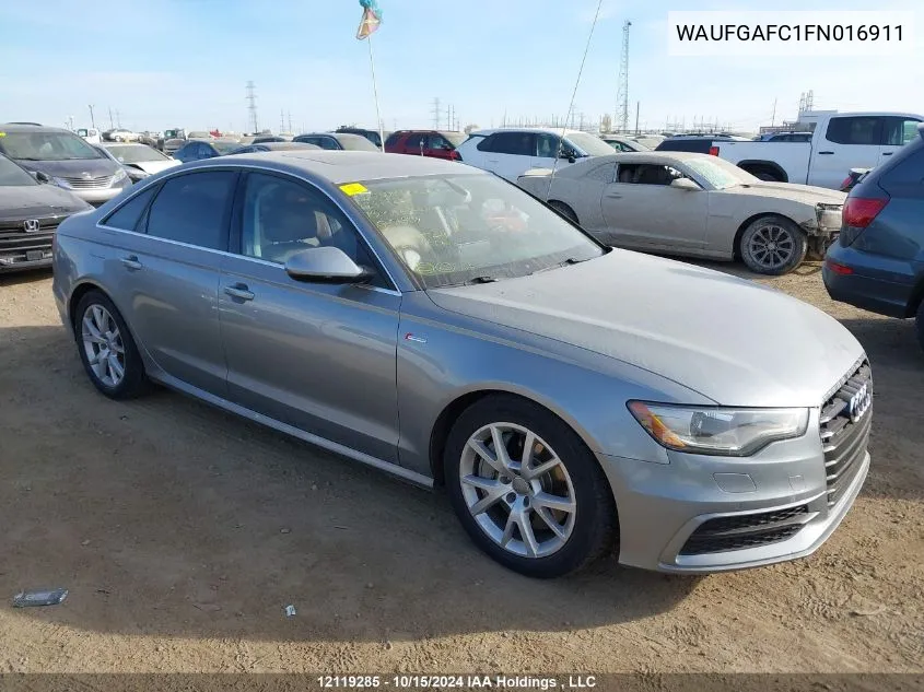 2015 Audi A6 Premium Plus VIN: WAUFGAFC1FN016911 Lot: 12119285