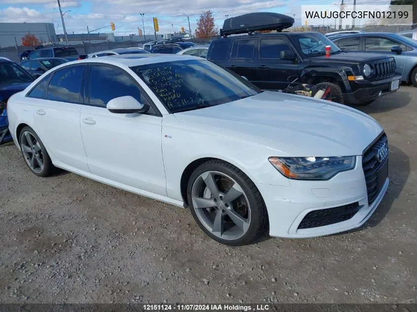 2015 Audi A6 VIN: WAUJGCFC3FN012199 Lot: 12151124