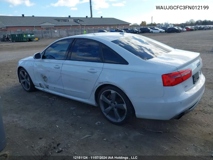 2015 Audi A6 VIN: WAUJGCFC3FN012199 Lot: 12151124