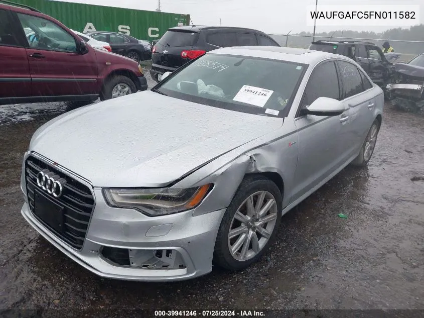 2015 Audi A6 3.0T Premium Plus VIN: WAUFGAFC5FN011582 Lot: 39941246