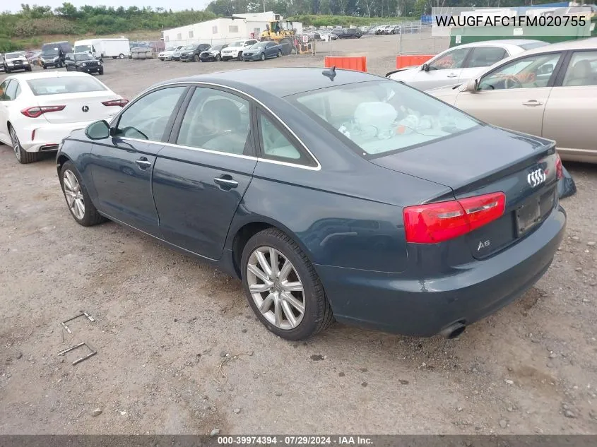 2015 Audi A6 Premium Plus VIN: WAUGFAFC1FM020755 Lot: 39974394