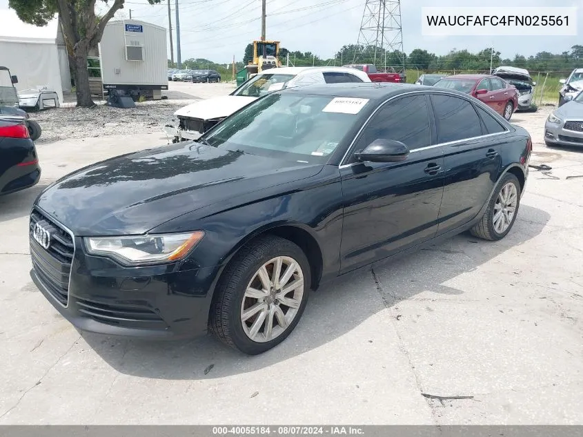 2015 Audi A6 Premium VIN: WAUCFAFC4FN025561 Lot: 40055184