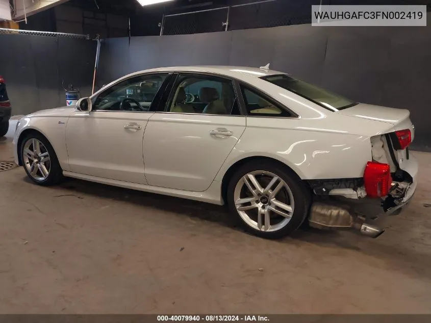 WAUHGAFC3FN002419 2015 Audi A6 3.0T Premium Plus