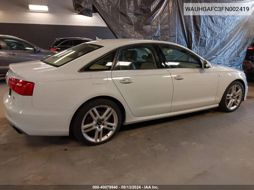 WAUHGAFC3FN002419 2015 Audi A6 3.0T Premium Plus