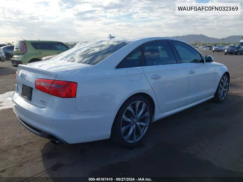 2015 Audi A6 3.0T Premium Plus VIN: WAUFGAFC0FN032369 Lot: 40167410