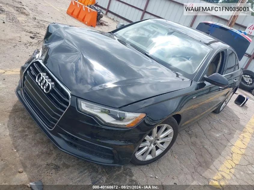 2015 Audi A6 3.0 Tdi Premium Plus VIN: WAUFMAFC1FN035001 Lot: 40168672