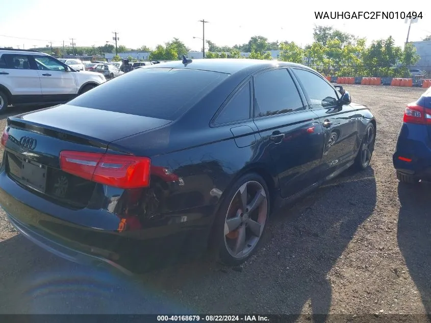 2015 Audi A6 3.0T Premium Plus VIN: WAUHGAFC2FN010494 Lot: 40168679