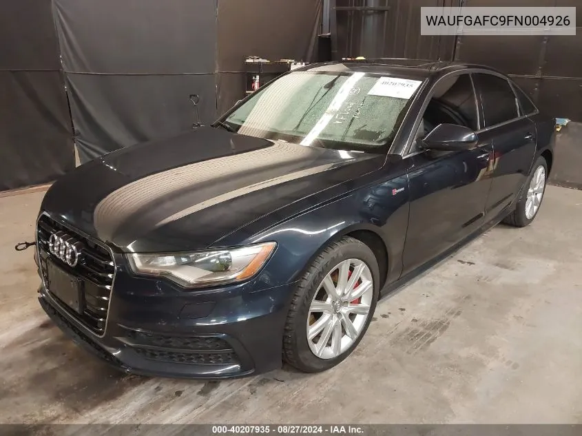 2015 Audi A6 3.0T Premium Plus VIN: WAUFGAFC9FN004926 Lot: 40207935