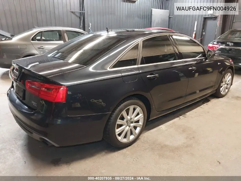 2015 Audi A6 3.0T Premium Plus VIN: WAUFGAFC9FN004926 Lot: 40207935