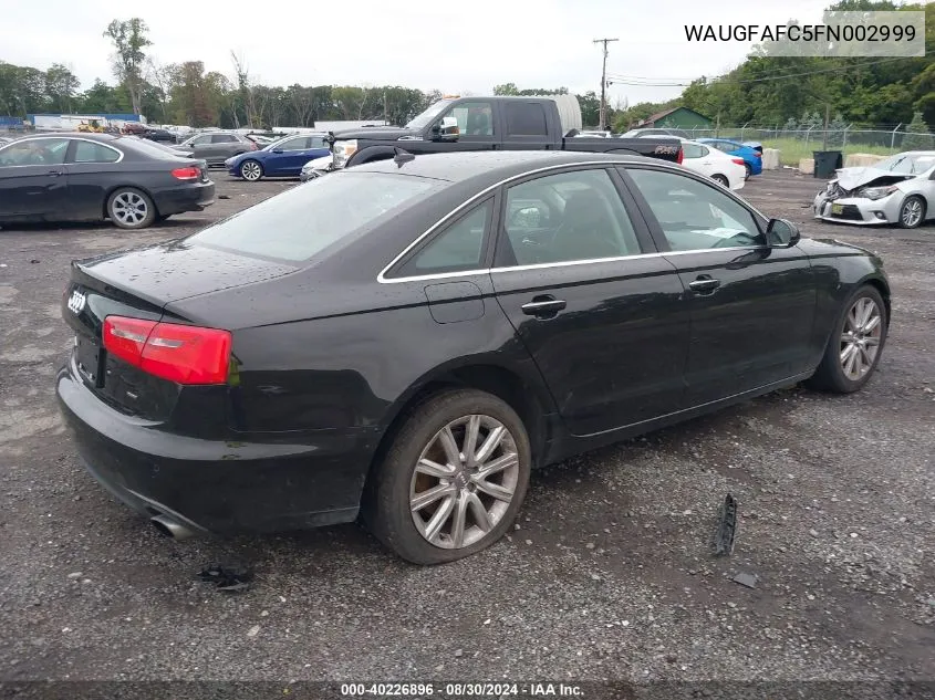 2015 Audi A6 2.0T Premium VIN: WAUGFAFC5FN002999 Lot: 40226896