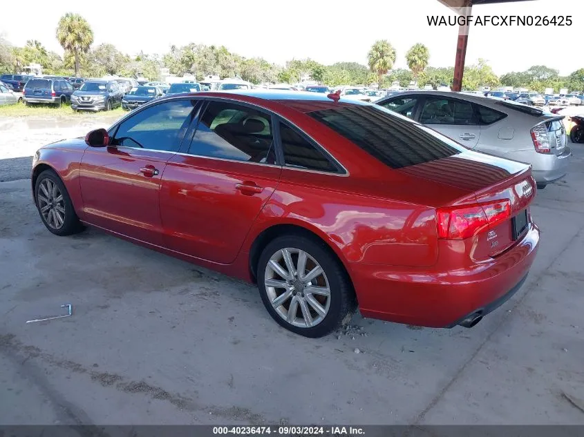 WAUGFAFCXFN026425 2015 Audi A6 2.0T Premium