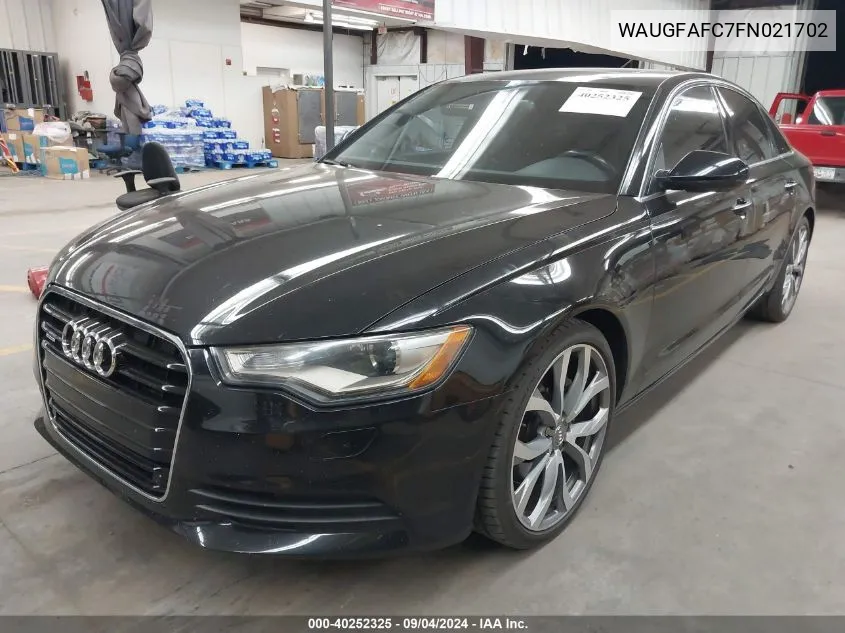 2015 Audi A6 2.0T Premium VIN: WAUGFAFC7FN021702 Lot: 40252325