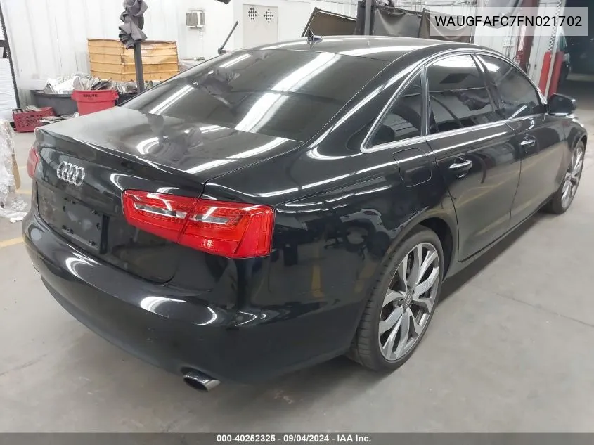 2015 Audi A6 2.0T Premium VIN: WAUGFAFC7FN021702 Lot: 40252325