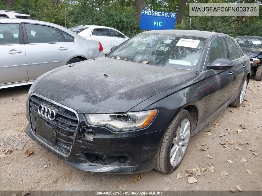 2015 Audi A6 2.0T Premium VIN: WAUGFAFC6FN003756 Lot: 40282213