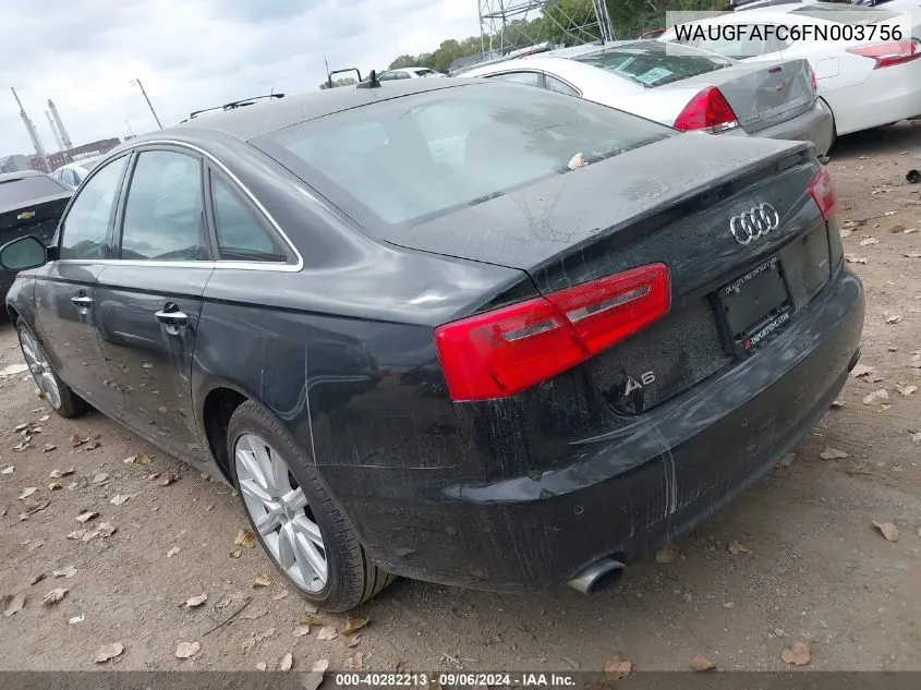 2015 Audi A6 2.0T Premium VIN: WAUGFAFC6FN003756 Lot: 40282213