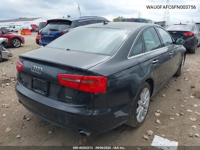 2015 Audi A6 2.0T Premium VIN: WAUGFAFC6FN003756 Lot: 40282213