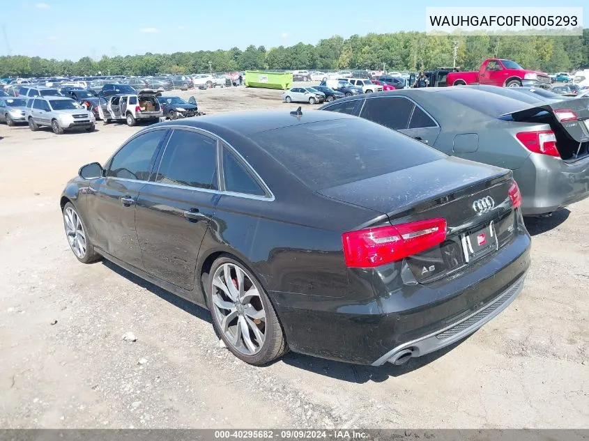 2015 Audi A6 3.0T Premium Plus VIN: WAUHGAFC0FN005293 Lot: 40295682