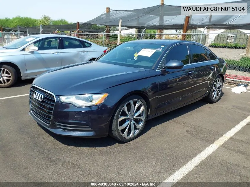 2015 Audi A6 2.0T Premium VIN: WAUDFAFC8FN015104 Lot: 40305040