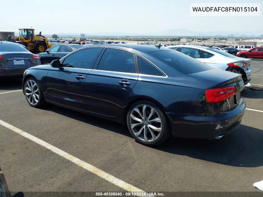 2015 Audi A6 2.0T Premium VIN: WAUDFAFC8FN015104 Lot: 40305040