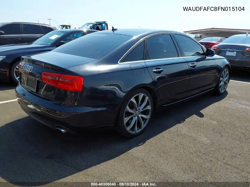 2015 Audi A6 2.0T Premium VIN: WAUDFAFC8FN015104 Lot: 40305040