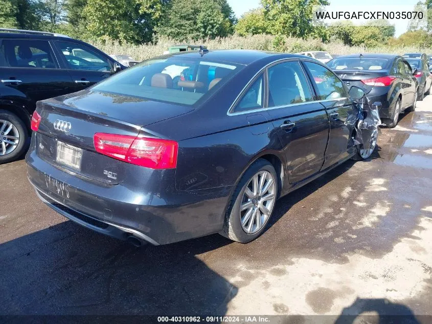 2015 Audi A6 Premium Plus VIN: WAUFGAFCXFN035070 Lot: 40310962