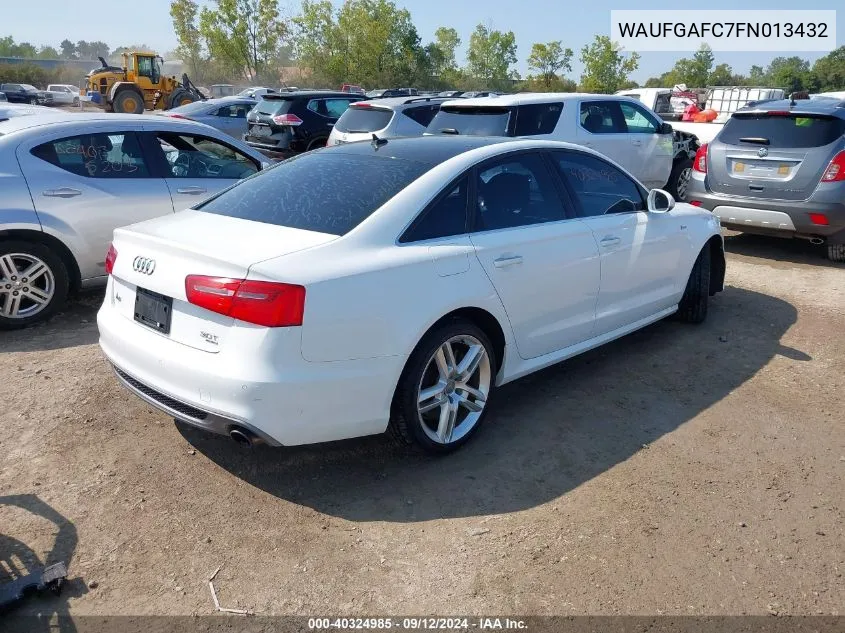 2015 Audi A6 3.0T Premium Plus VIN: WAUFGAFC7FN013432 Lot: 40324985