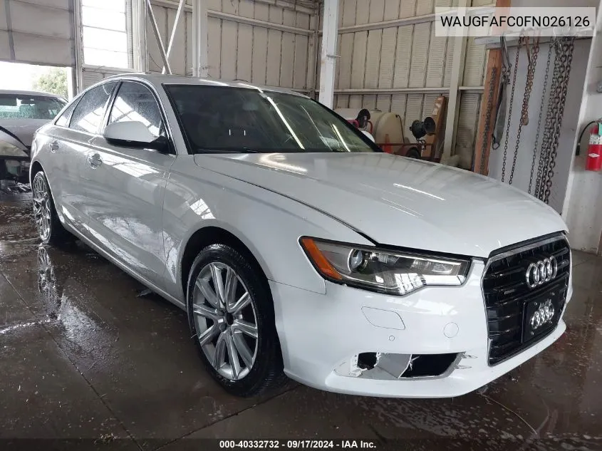 2015 Audi A6 2.0T Premium VIN: WAUGFAFC0FN026126 Lot: 40332732