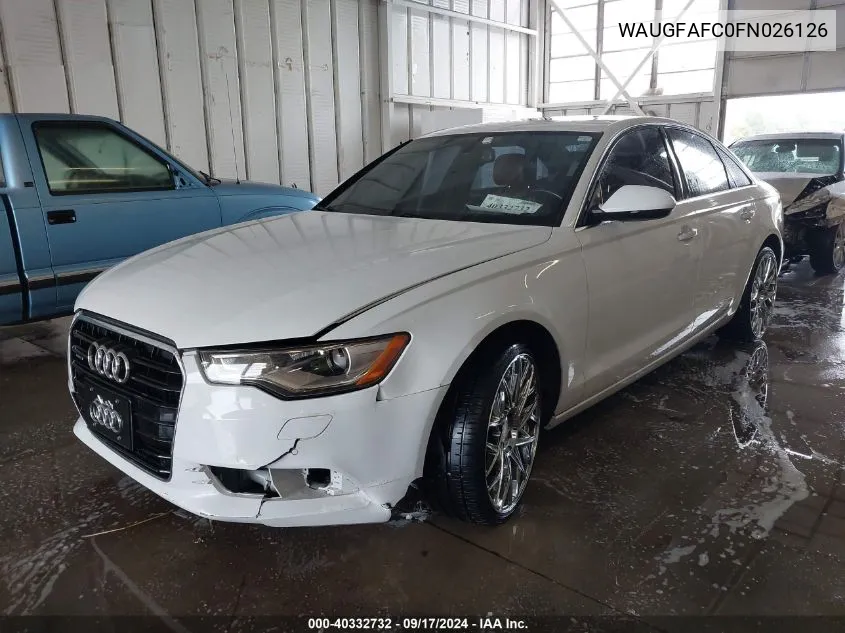 2015 Audi A6 2.0T Premium VIN: WAUGFAFC0FN026126 Lot: 40332732