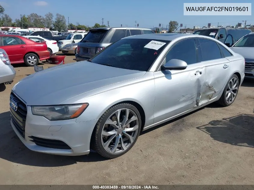 2015 Audi A6 2.0T Premium VIN: WAUGFAFC2FN019601 Lot: 40383459