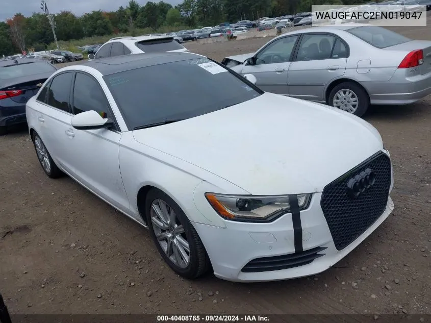 2015 Audi A6 Premium Plus VIN: WAUGFAFC2FN019047 Lot: 40408785