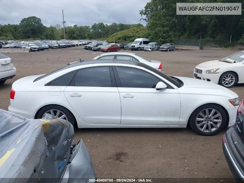 2015 Audi A6 Premium Plus VIN: WAUGFAFC2FN019047 Lot: 40408785