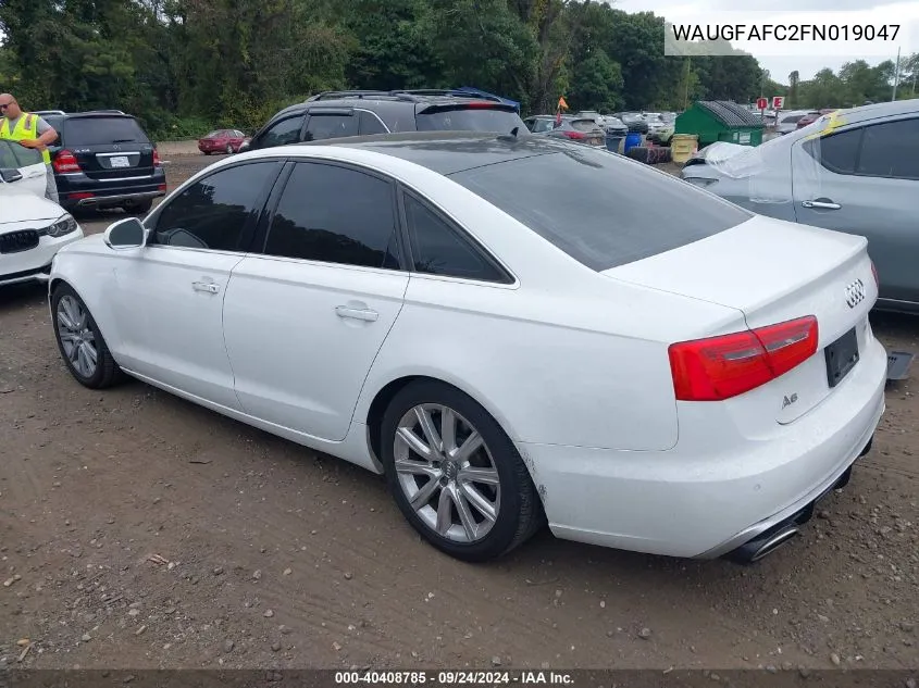 2015 Audi A6 Premium Plus VIN: WAUGFAFC2FN019047 Lot: 40408785