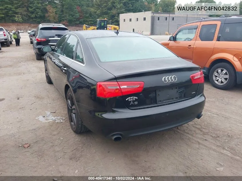 2015 Audi A6 2.0T Premium VIN: WAUGFAFC4FN042832 Lot: 40417340