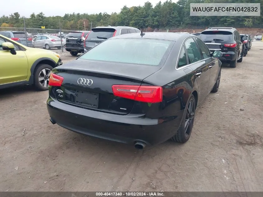 2015 Audi A6 2.0T Premium VIN: WAUGFAFC4FN042832 Lot: 40417340