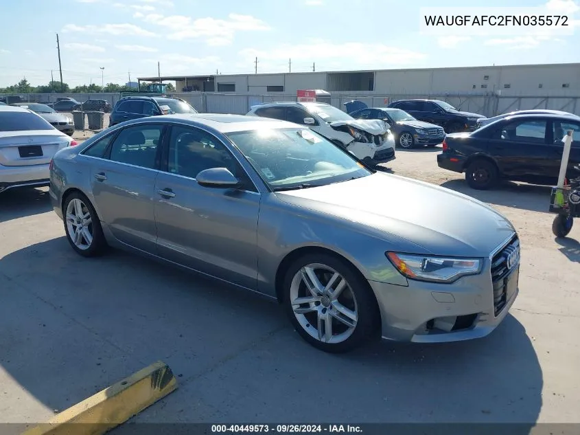 2015 Audi A6 2.0T Premium VIN: WAUGFAFC2FN035572 Lot: 40449573