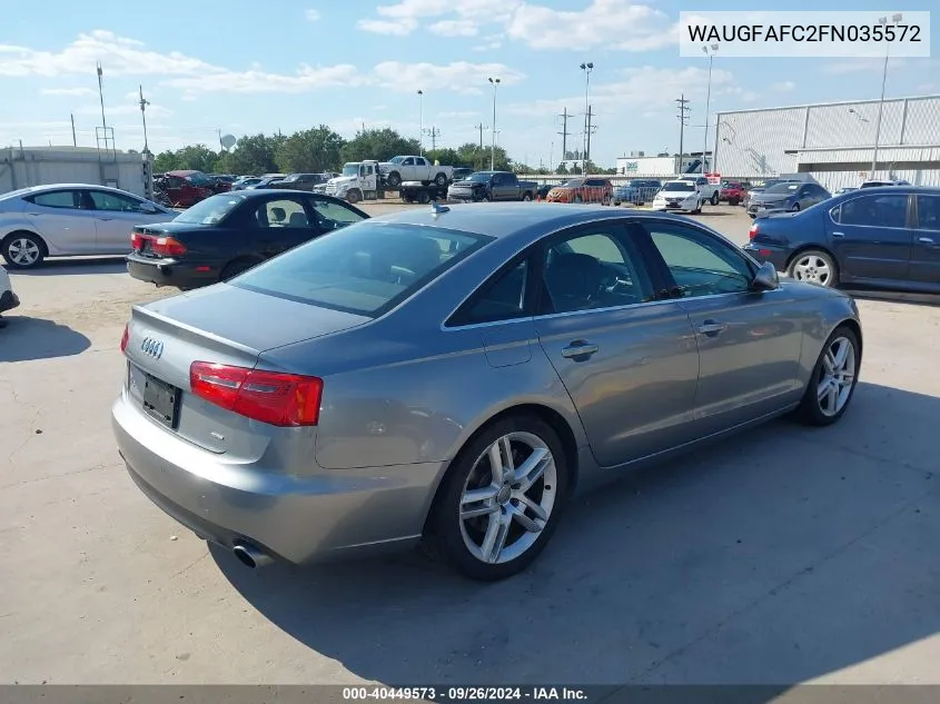 2015 Audi A6 2.0T Premium VIN: WAUGFAFC2FN035572 Lot: 40449573