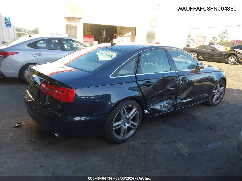 2015 Audi A6 Premium VIN: WAUFFAFC3FN004360 Lot: 40464134