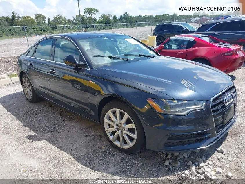 2015 Audi A6 3.0T Premium Plus VIN: WAUHGAFC0FN010106 Lot: 40474582