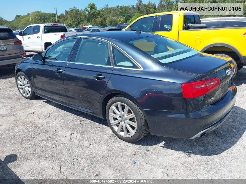 WAUHGAFC0FN010106 2015 Audi A6 3.0T Premium Plus