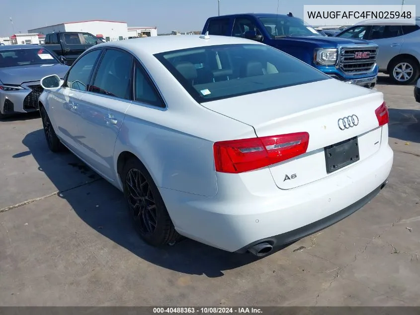 2015 Audi A6 2.0T Premium VIN: WAUGFAFC4FN025948 Lot: 40488363