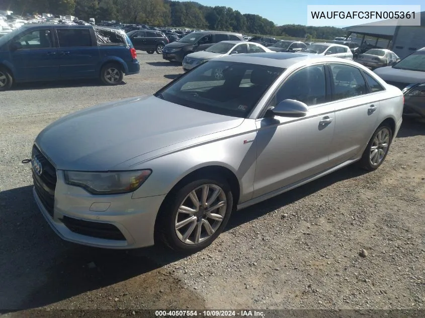 2015 Audi A6 Premium Plus VIN: WAUFGAFC3FN005361 Lot: 40507554