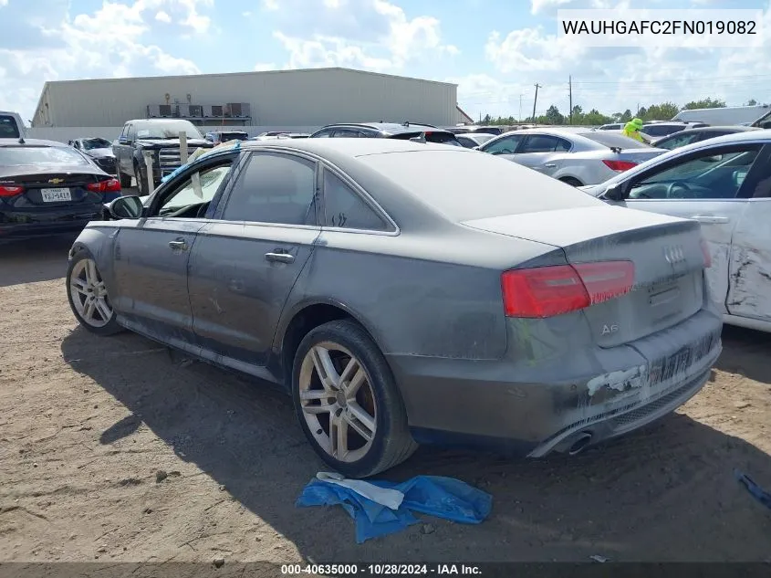 2015 Audi A6 3.0T Premium Plus VIN: WAUHGAFC2FN019082 Lot: 40635000