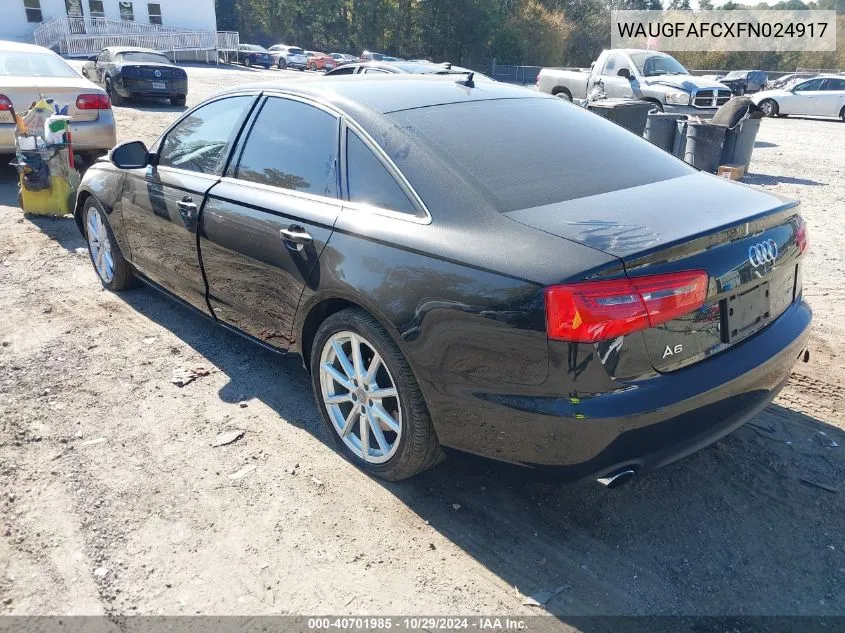 2015 Audi A6 2.0T Premium VIN: WAUGFAFCXFN024917 Lot: 40701985